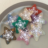 Pentagram acetate hairpin Cute Snowflake fringe side clip Simple temperament duck clip delicate barrette new