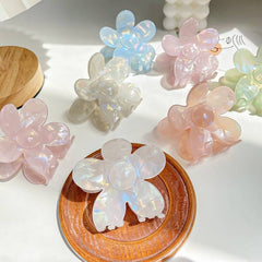 Acetic acid flower clip magic mermaid hair claw temperament sweet large shark clip hair accessories