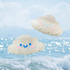 Cute clouds acrylic acetate hairpin milk White cloud claw clip cartoon smiley face shark clip girl hair accessories