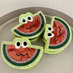 Funny Cartoon Eyes Rhinestone Watermelon Hair Claw Clip
