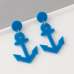 2023 new personality boat anchor creative earrings female resin exaggerated design sense fashion earrings