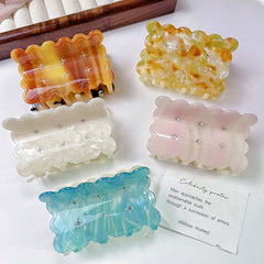 New wave double hair clip Cute cookie acetate clip Shark Clip Sweet diamond disc hair clip children hair accessories