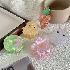 Cute animal claw clip New little yellow chicken shark clip acrylic cute rabbit hair clip Simple hair accessories new