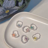 White pearl ring female niche design sense girlfriends index finger ring fashion personality all-match ring