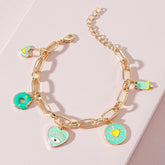 Fashion cute dripping eyes Love pendant green purple bracelet accessories