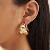 Instagram smash accessories exaggerated simple metal hoops round earrings