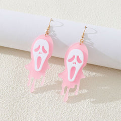 Ins Halloween Earrings Acrylic Ghost Face BOO Halloween earrings