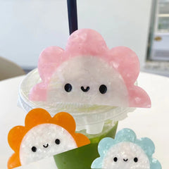 Sunflower smiley face fun acetic clip Cute simple hair clip cartoon cloud hair claw creative head clip