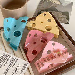 Cheese claw clip pan hair shark clip ins Korean fun hair claw triangle hollow hair clip