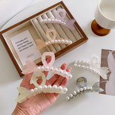 Korean acetate fishtail hairpin Back head hairpin Shark clip Elegant pearl clip accessories