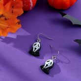 Halloween wizard hat pumpkin vampire mask earrings accessories