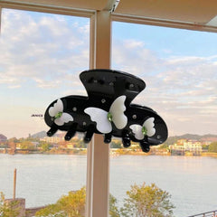 New Korean light luxury acetic acid hairpin butterfly hair accessory rhinestone shark clip hair accessories