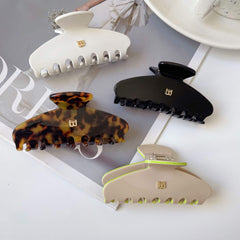 New Korean metal bobby pin Letter B acetate leopard claw clip Sweet large hair shark clip