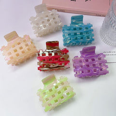 New hollow square clip simple high acetic acid clip French shark clip hair claw women hair accessories