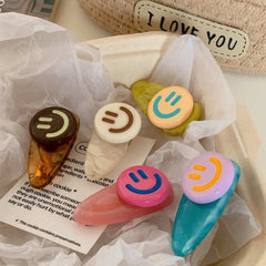 Cute smiling face hair clip Coffee sweet duck beak clip bangs clip Broken hair Duckling clip side clip autumn/winter new barrette