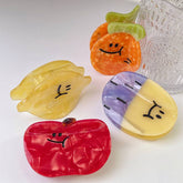 Cartoon fruit and vegetable series claw clip apple carrot lemon acetic acid hairpin personality funny shark clip hair accessories