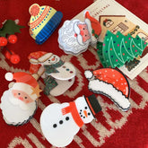 New Christmas Acetate hair clips Red Santa hair accessories Cute claw clip Snow shark clip