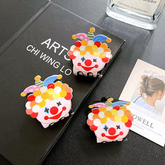 Acetate printed clown clip hair cartoon clip cute disc hair clip acrylic clown accessories