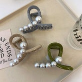 ins simple claw clip women 2023 new pearl hairpin temperament shark clip