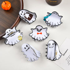 New spooky Halloween ghost clip accessories for women with shark hair clip