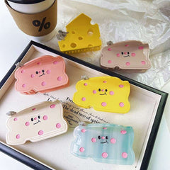 Fun personality cheese claw clip cute emoticon acetate hairpin Sweet girl hairpin Shark clip hair accessories