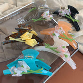 New Light Luxury Calla Lotus Acetic Acid Hair Claw Clip Summer Fresh Flower Large Hair Accessories