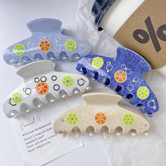 Korean lemon slice claw clip Cute sweet color acetic acid hair clip fruit hairpin shark clip women hair accessories