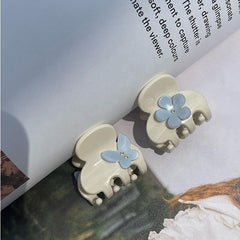 Korean cute fashionable acetic acid small clip delicate fairy butterfly flowers inlaid rhinestone mini clip head accessories