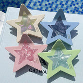 Fashion Large Star clip Japanese and Korean ins sweet cool spice girl color dopamine pentagram acetic acid hair accessories