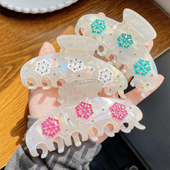 Christmas hairpin temperament beautiful snowflake claw clip large hairpin hair accessories hair shark clip