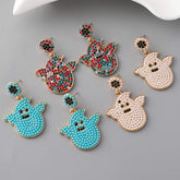 Fashion new personality creative Halloween ghost earrings alloy diamond earrings