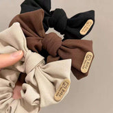 Cute bear scrunchie colon ring Simple retro French bow hair tie women's hair fabric hair tie hair accessories