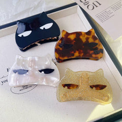 New cat clip temperament acetic acid clip sweet cute metal shark clip acetate cat glitter hair claw female hair accessories