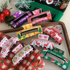 New oversized Christmas claw clip Festive back Hair Curl Shark clip cute claw hair accessories