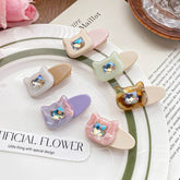 Cute Cartoon Cat Hairpin Acetate Rhinestone Duck Clip Accessory