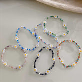 New Korean colorful candy color beaded bracelet sweet and cute girly style crystal flower bracelet every hand accessories