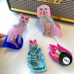 Ins acetic acid clip Cat hair clip animal hair accessories Small hair accessories shark clip