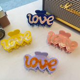 New acetic acid claw clip temperament LOVE letter hairpin Sweet hair clip girl cute shark clip