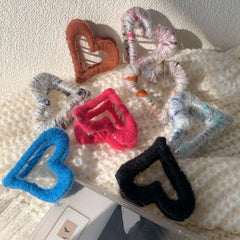 Autumn Winter Wool Love Hairpin Metal Shark Hair Claw Clip