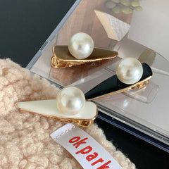 Simple Duckbill Clip French Vintage Pearl Hair Clip Bangs bb Clip Girly Hair Clip