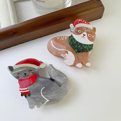 New cartoon Christmas claw clip cute spooky elk acetic Christmas unique design shark clip hair accessories