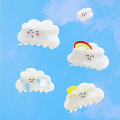 Milk cute clouds white hair small claw clip acetic acid hair clip rainbow raindrop shark clip hair accessories