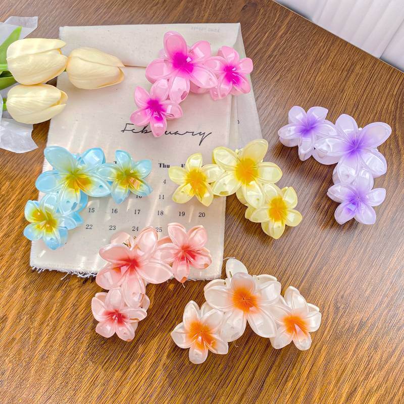 Fashion Flower Plumeria Large Shark Hair Clip Seaside Accessory