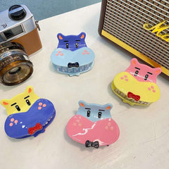 Original design acetic acid claw clip Cute Hippo hair clip Cartoon hippo hair claw candy color creative accessories