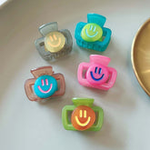Colorful smiley face hair claw clip Korean acrylic acetate hair accessory bangs grab Instagram teenage Internet celebrity square hair claw