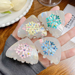 Cute cat ears hair clip Acetate snowflake clip half tied hair ponytail clip Sweet Hair Claw