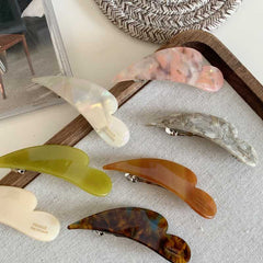 Korean simple temperament acetic acid oblique heart hair clip edge clip Japanese girl heart spring clip bangs clip hair accessories