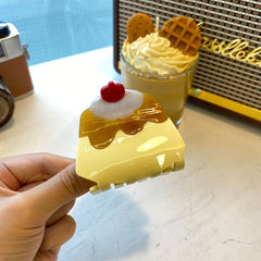 New acetic acid clip cute pudding hairpin cake simple hair claw cartoon food girl cherry fun hair accessories