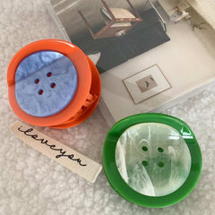 Button hair clip women 2023 new cute small hair clip acetic acid shark clip accessories