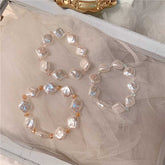 Korean simple ins style crystal bracelet female creative diamond hand beaded pearl bracelet